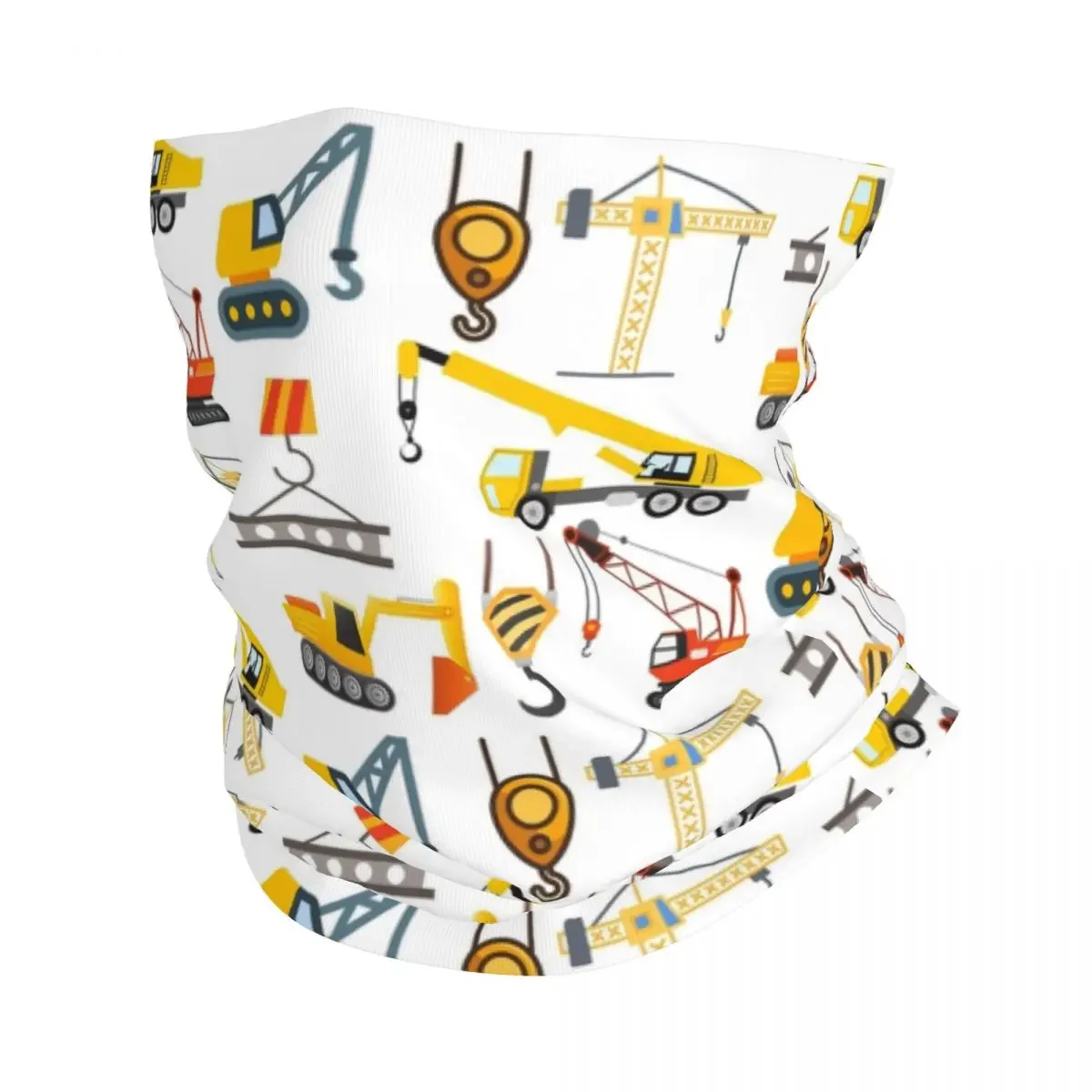 Heavy Earth Mover Construction Machines Bandana Neck Gaiter Printed Excavators Truck Cartoon Wrap Scarf Warm Face Mask for Adult