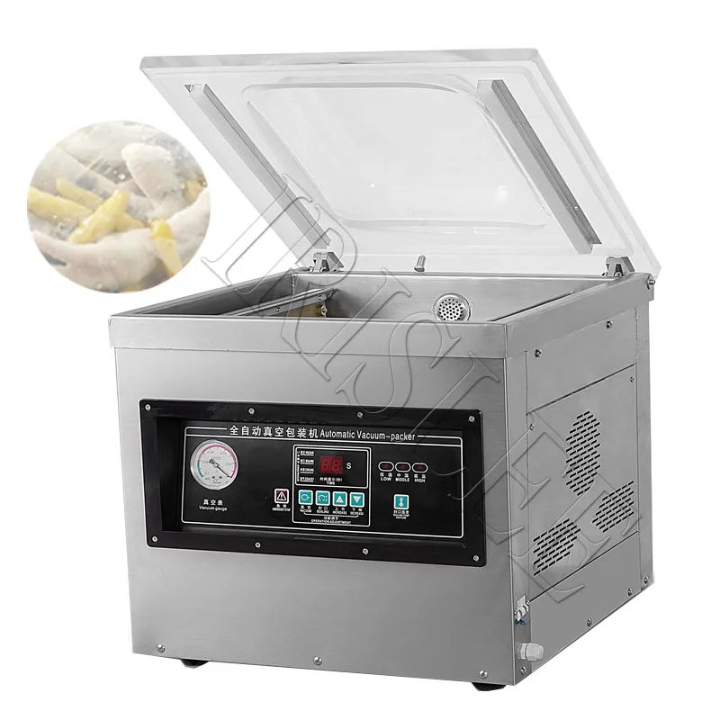 

Commercial Wet and Dry Food Vacuum Sealer Automatic Vacuum Packaging Sealer Dual-purpose Fresh-keeping Plastic Sealing Machine