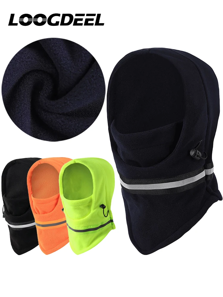 AliExpress LOOGDEEL Windproof Reflective Stripe Hat Neck Mask Fleece Full Face Cover Winter Balaclavas Warm Fishing Riding Skiing Face Mask