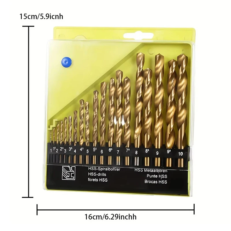 19 個 M35 コバルトラウンドストレートハンドルメトリックドリルビットセット 1 ミリメートル-10 ミリメートルドリルビットステンレス鋼硬質金属に適した