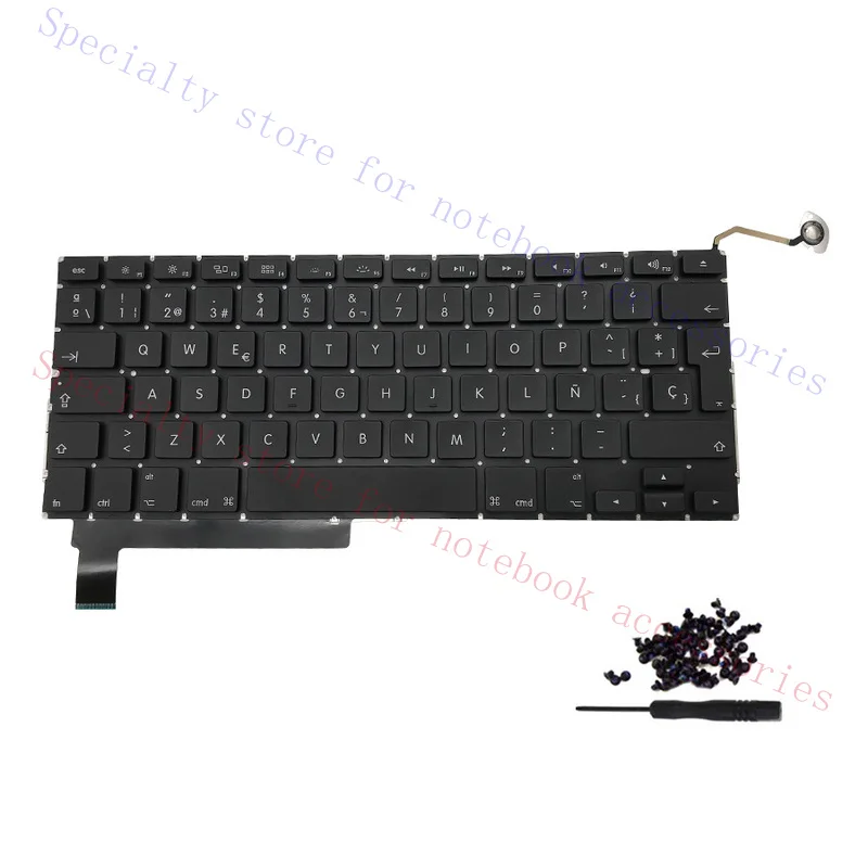 FFF+ Spain Keyboard + Screw + Screwdriver For Macbook Pro 15 A1286 2009-2012 years
