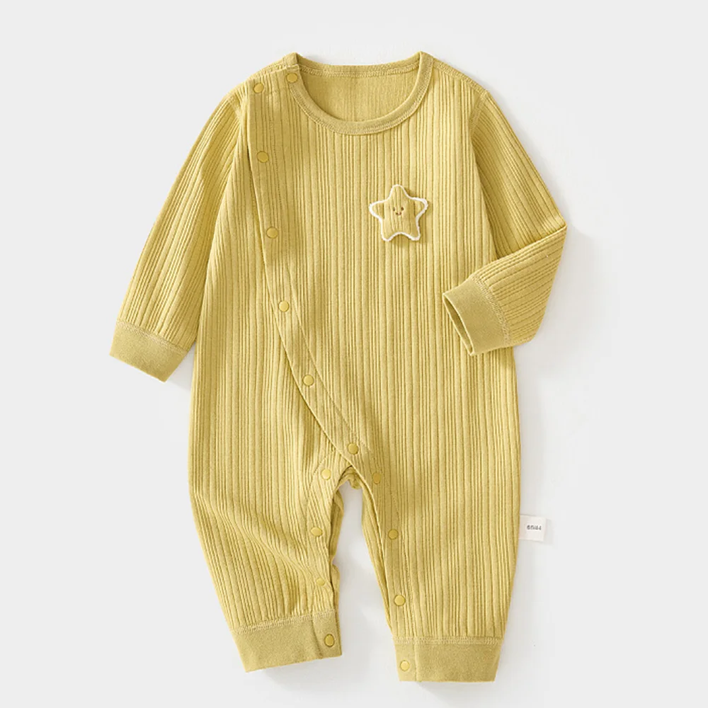 

Newborn Baby Boy Clothes Cotton Solid Color Baby Girls Jumpsuit Long Sleeve Spring Autumn Unisex Baby Romper