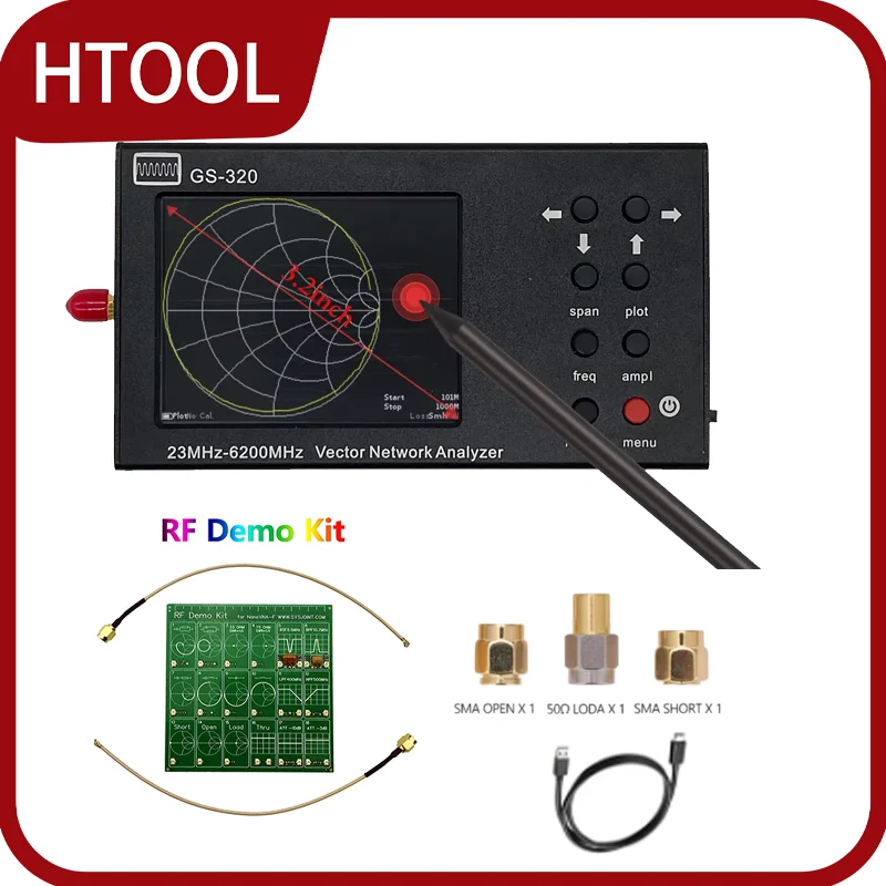 New GS320 vector nano analyzer on Vector Network Analyzer 6GHz RF Antenna Measurement VSWR RF Board Filter RF Test Board