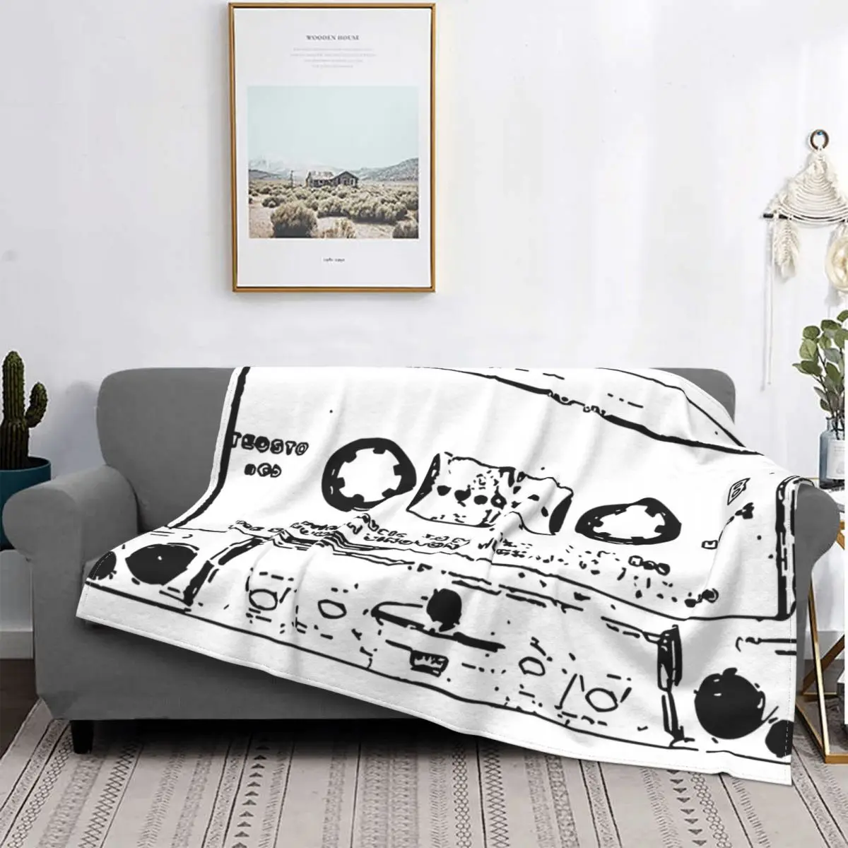 Cassette Old Timer Magnetic Tape Blanket Fleece Spring Autumn Breathable Ultra-Soft Throw Blankets For bed Plush Thin Quilt