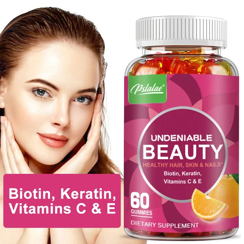 Beauty Gummies, Biotin and Keratin Hair Skin Nails Vitamins