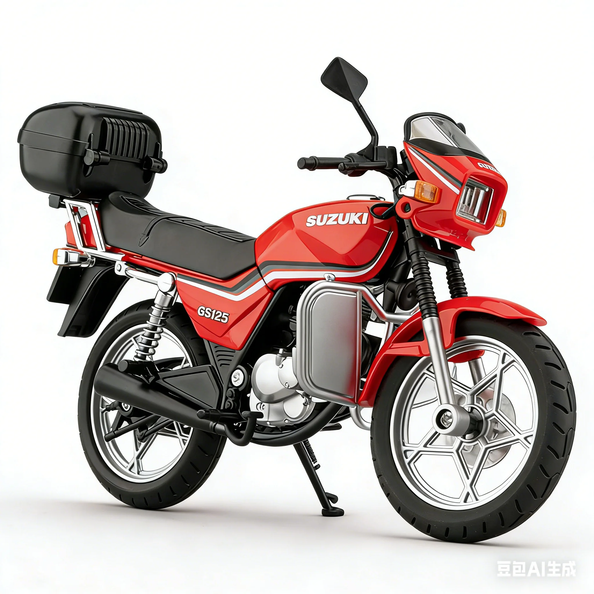 

1:12 Suzuki GS125 Alloy Diecast Motorcycle Model Sound & Light, Suspension Exquisite Collectible Decoration