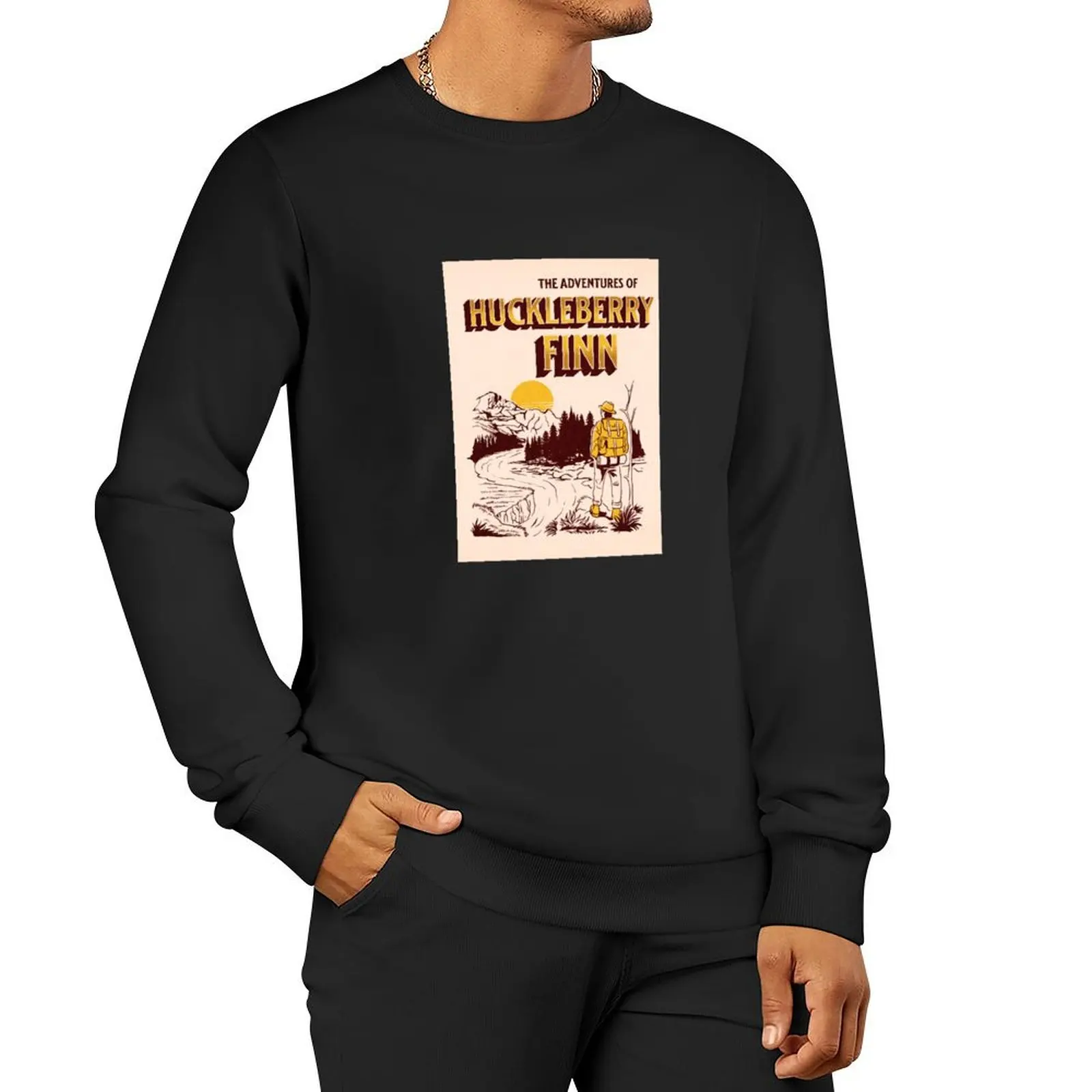 The Adventures Of Huckleberry Finn - Mark Twain Book Cover Art Pullover Hoodie tracksuits mens clothes hooded sweatshirts