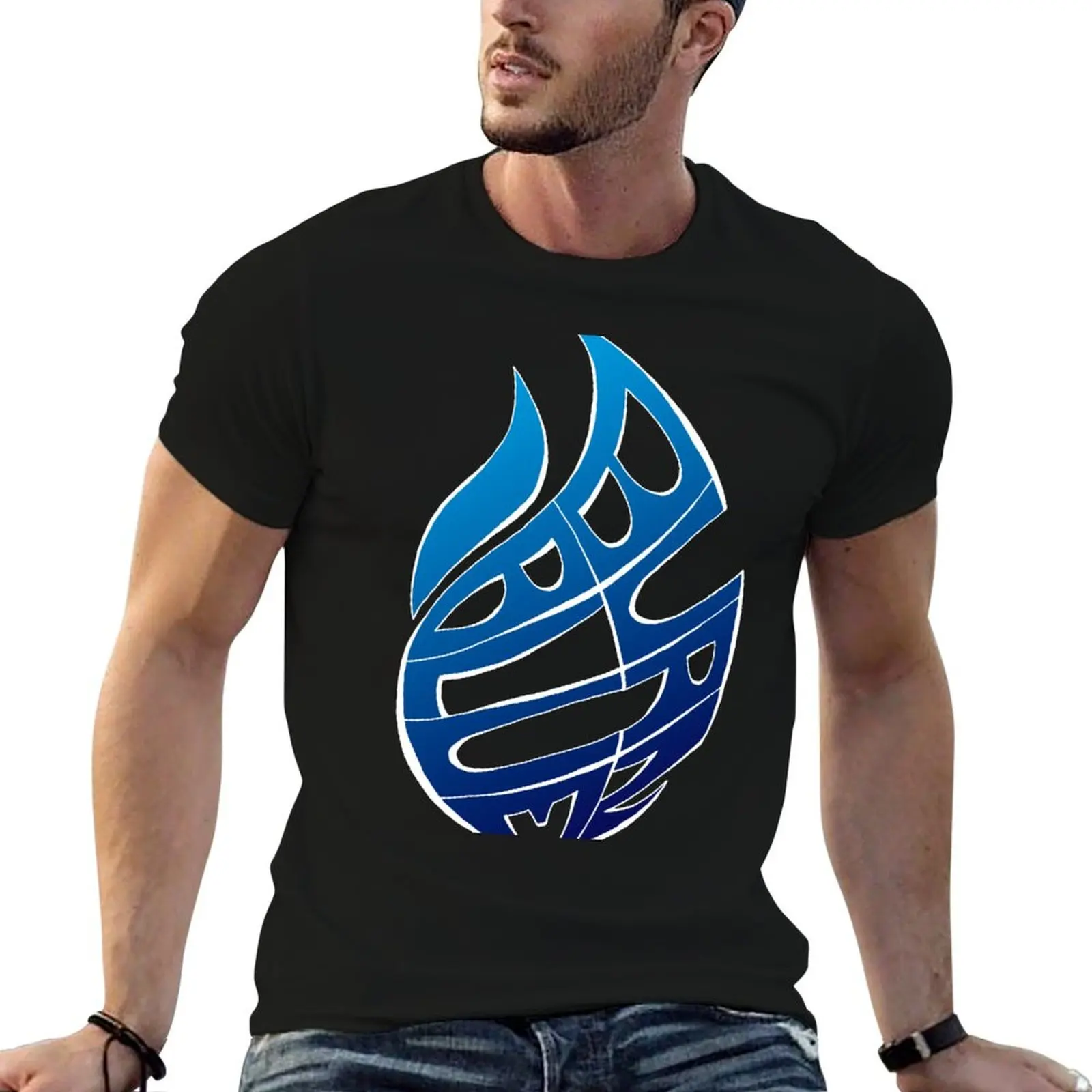 Blue Flames (White) T-Shirt vintage clothes blacks animal prinfor boys mens clothing