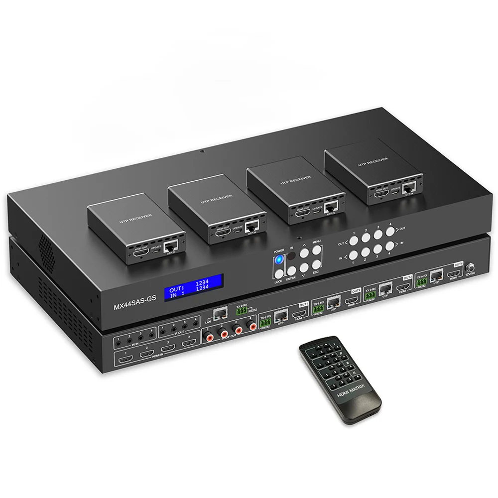 Factory Price 4k60 Seamless Switching Hdmi Matrix & Video Wall Controller & 70m Cat5/cat6 Extender Multiple Control Methods