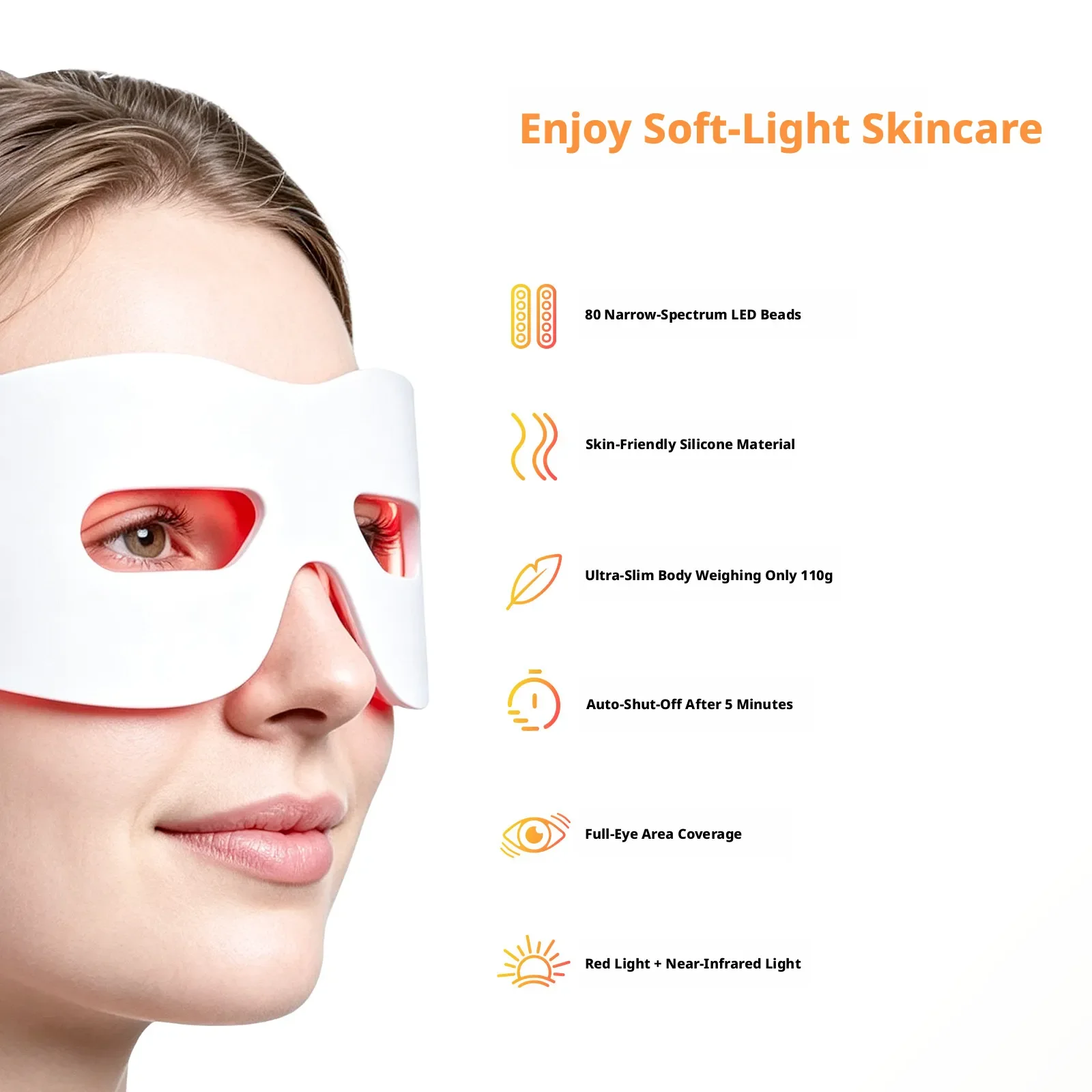 Shineknot Wireless Silicone LED Eye Mask Red Light Beauty Mask Photon Rejuvenation and Beauty Eye Device Eye Beauty Device