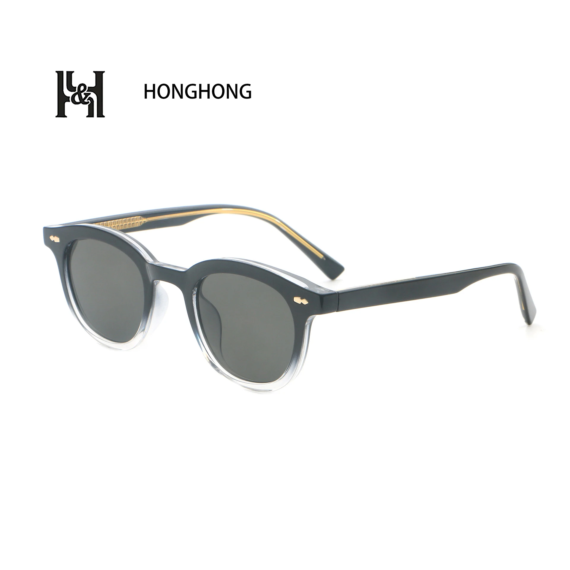 2022 HONGHONG Vintage Brand Designed Retro Colorful Lens Eye Glass Special Pins Temple UV400 Protection Outdoor Sunglasses