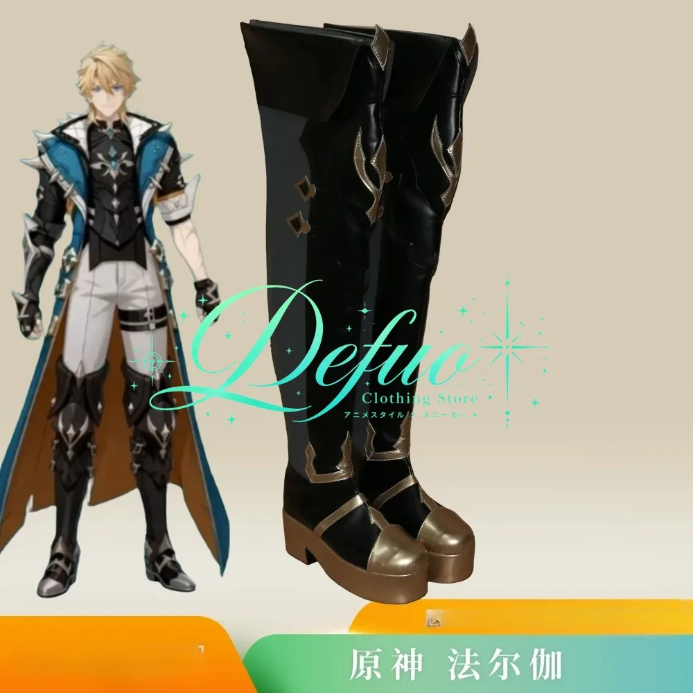 Genshin Impact Varka Role Playing Shoes Knight Master Role Playing Boots Custom Anime Game Halloween Party Shoes