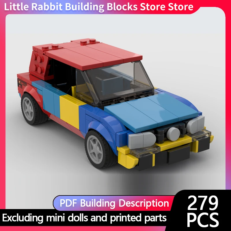 Speed Racing Car Model MOC Building Bricks Golf MkIV Harlequin Sedan Modular Technology Children Holiday Gifts Assemble Toy Suit