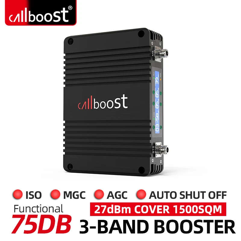 Callboost 850 signal Repeater CDMA 850 1900 1700 Repeater 4G Triband Amplifier 2G 3G 4G 2000SQM Cell Phone Internet 5G Booster