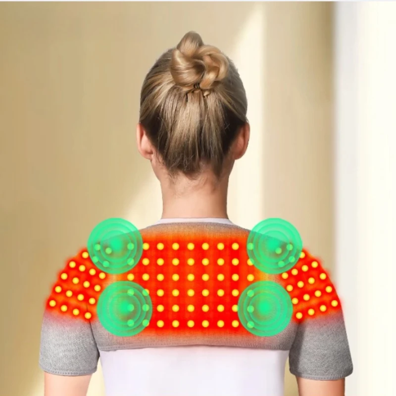 

Full Wrap Red Light Heated Shoulder Support Shiatsu Kneading for Frozen Shoulder Back Pain Boosts Circulation Gift for Seniors
