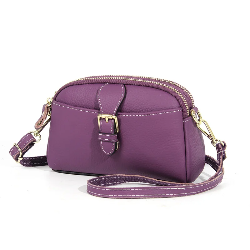 

Convertible Genuine Leather Crossbody Shoulder Bag for Women,Large Capacity Zip Crossbody Purse with Adjustable Crossbody Strap