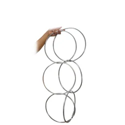 Large Size Magnetic Linking 6 Rings/3 Rings Set Magic Tricks Magnetic Lock 30cm - Chrome Stage Six Connected Rings Magic Props