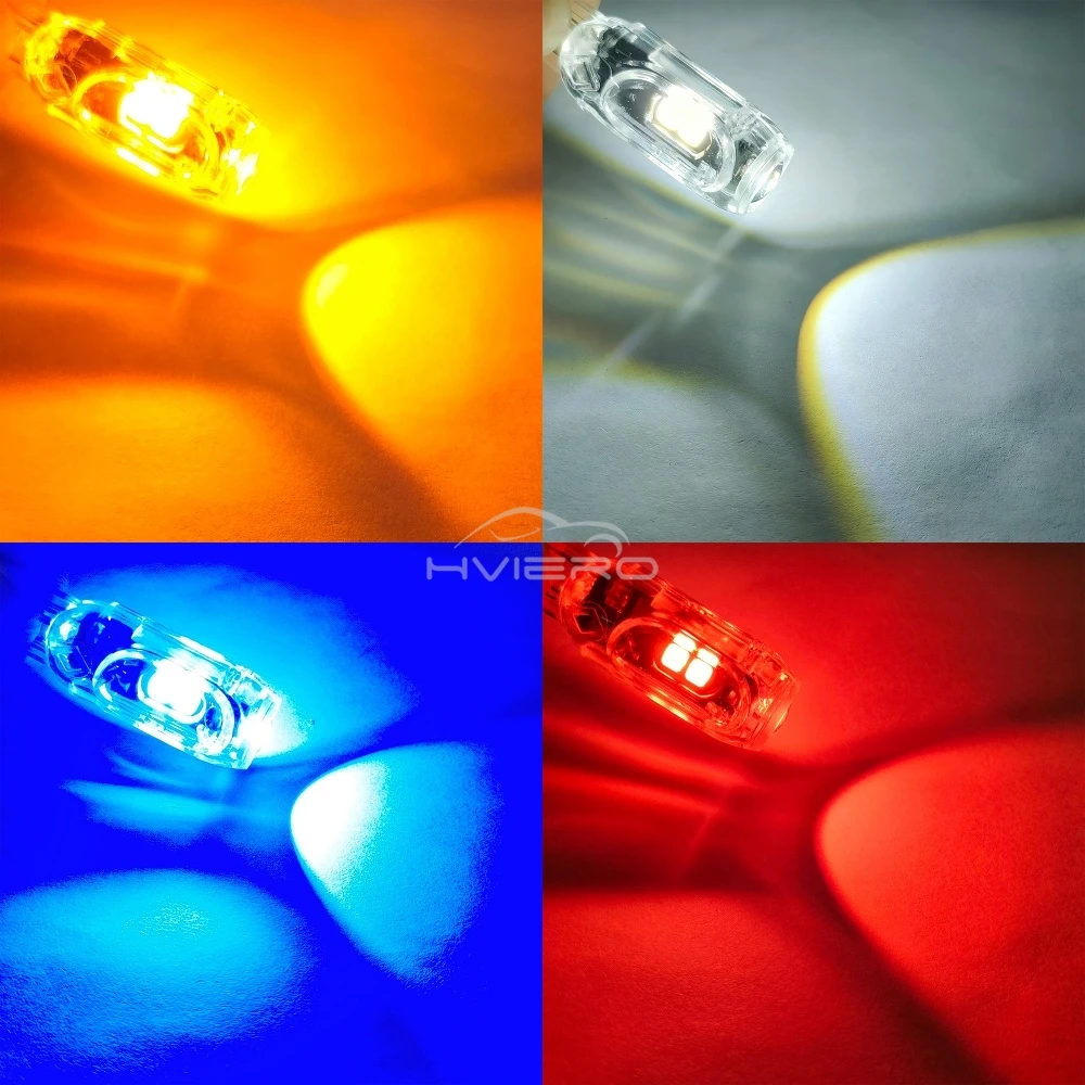 2/4/10PCS Door Trunk License Plate Lamp DC 12V T10 5SMD Car Interior Dome Reading Light Turn Signal Bulb LED 194 168 Canbus 3030