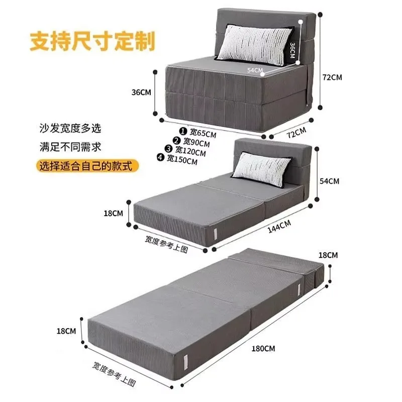 Modern Minimalist Folding Sofa Bed 3 Modes Adjustable Mattress Easy Storage For Living Room Guest Overnight Apartment Dorm Use
