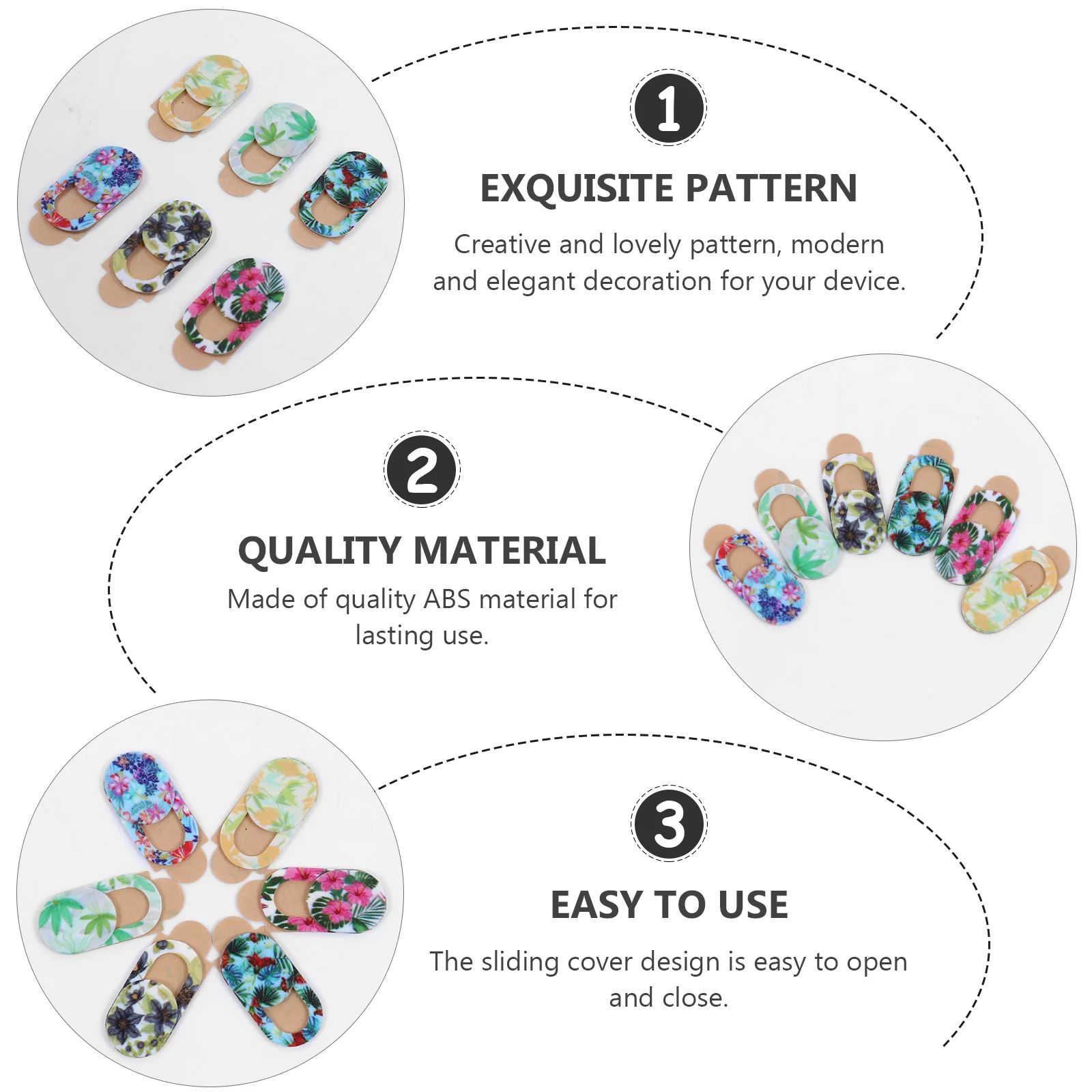 6 pezzi copertura privacy copertura webcam cursore laptop tablet telefono materiale ABS modello creativo protezione obiettivo fotocamera telefono cellulare