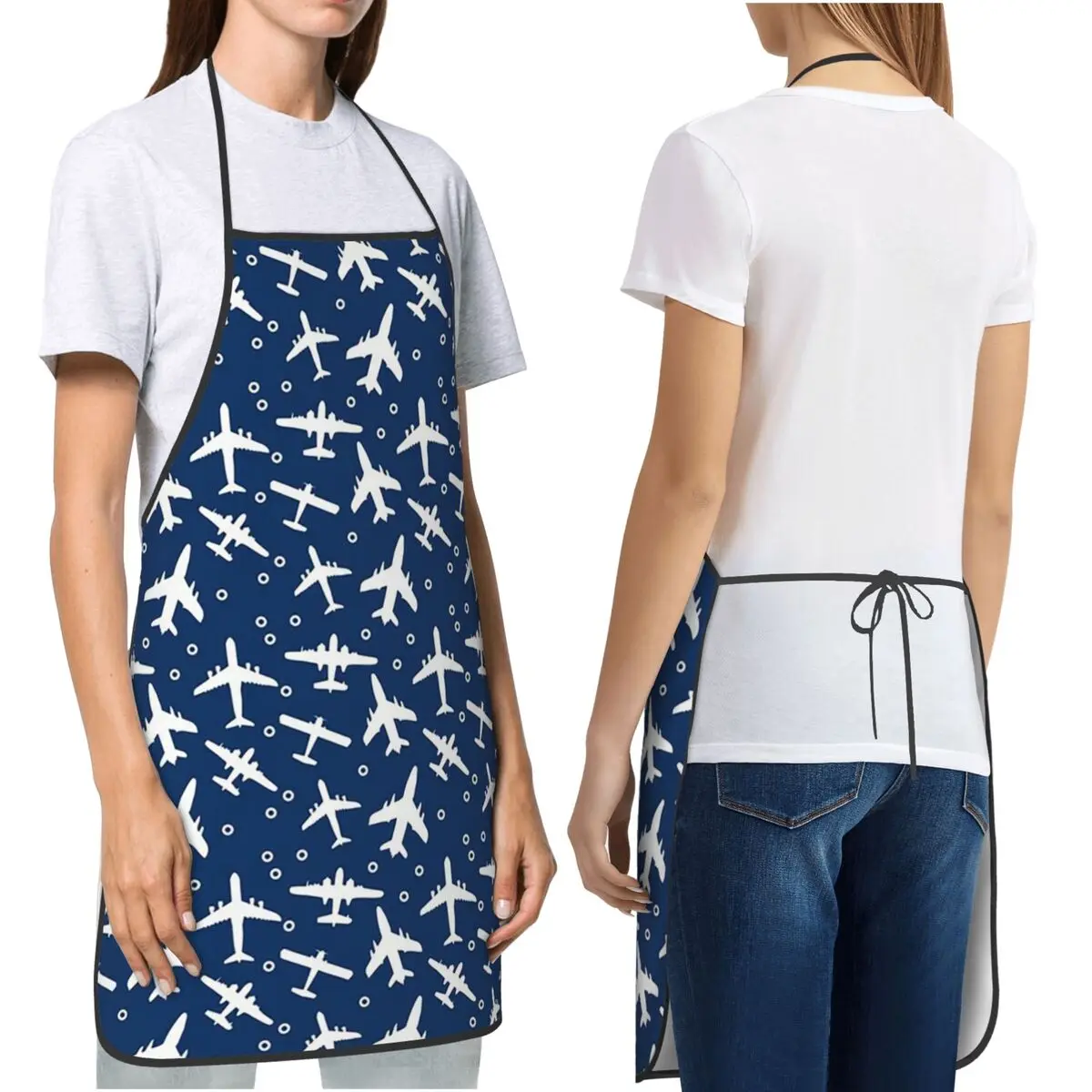 Boeing 777X Captain Stripes Aviation Aviator Flight Pilot Apron Chef Cooking Baking Tablier Bib Kitchen Cleaning Pinafore