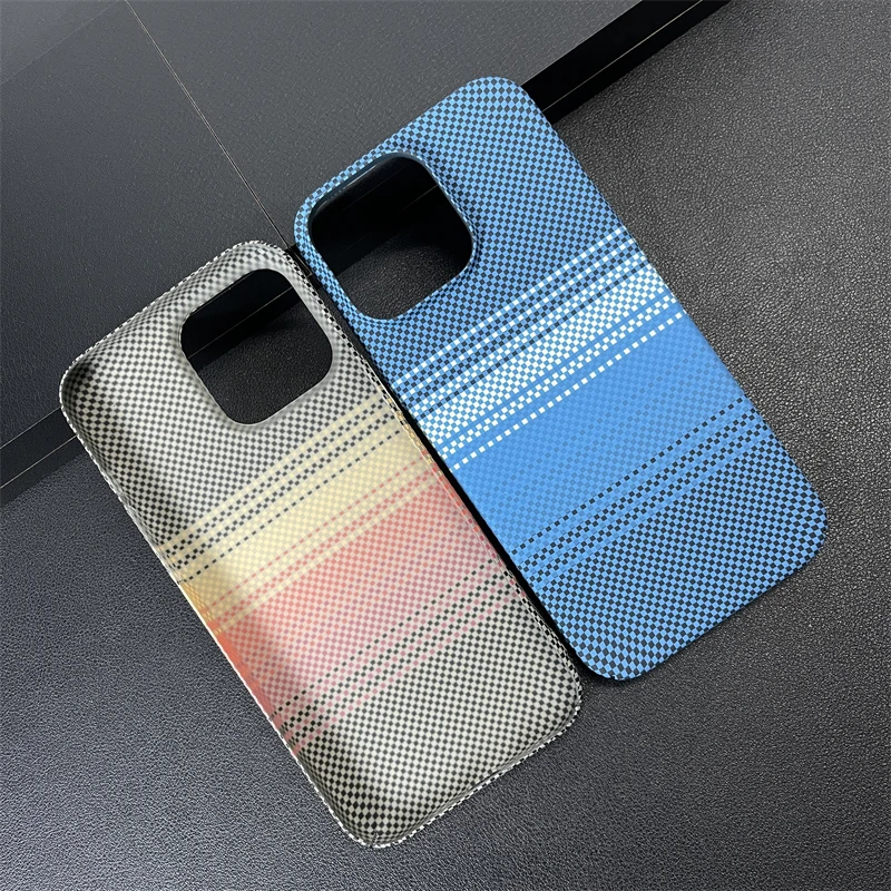 Luxury Aramid Carbon Fibre Ultra Thin Case For iPhone 15 Pro Max 16 14 13 12 Shockproof Camera Protection Hard Bumper PC Cover