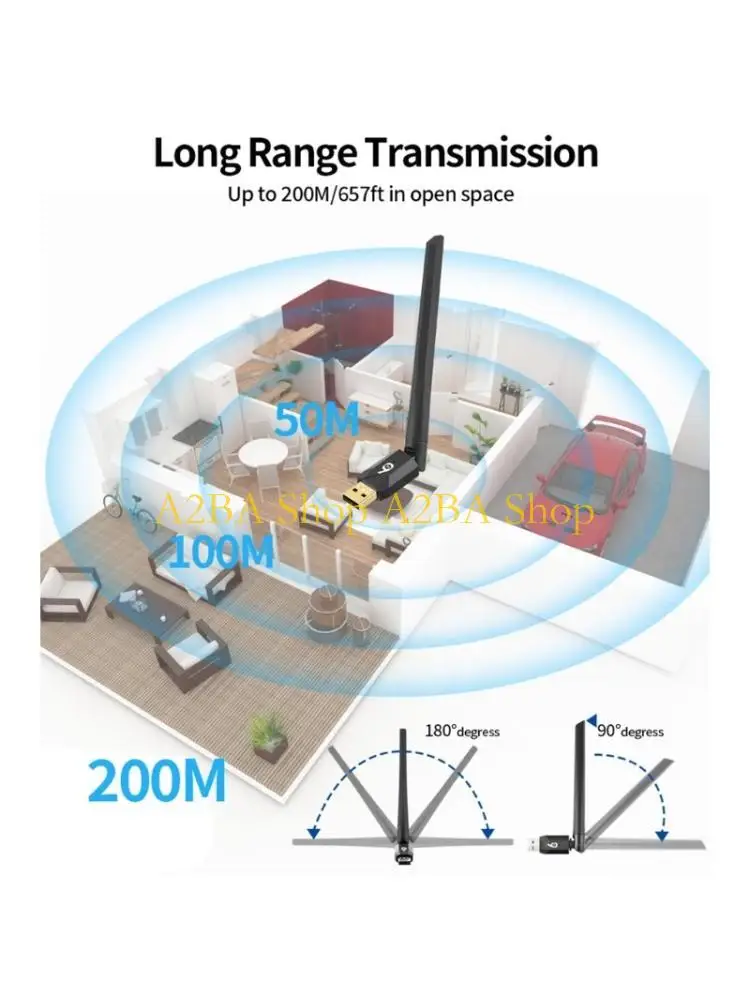 

A2BA Bluetooth-совместимые адаптеры USB 6.0 Приемник-передатчик для настольного ПК Простая установка
