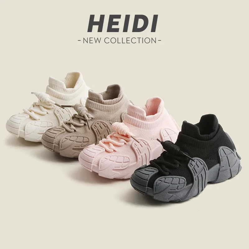 Kid Shoes Sneakers Fashion Knit Luxury Designer High Top Children Shoes Comfortable Casual Running Sports Tennis Shoes Boy Girls