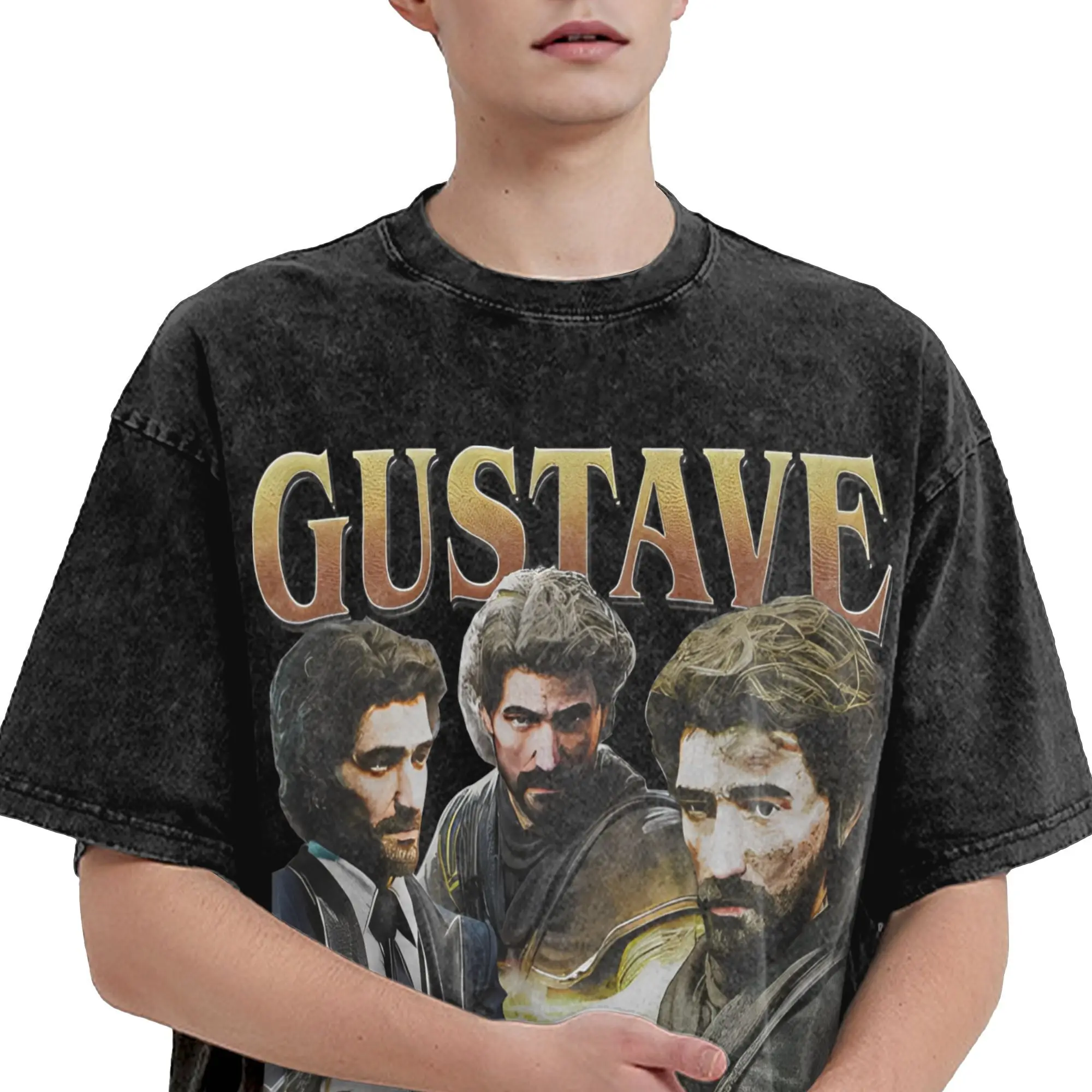 Gustave Expedition 33 Men T Shirt Washed Fashion Tees Short Sleeve Crewneck T-Shirt Classic