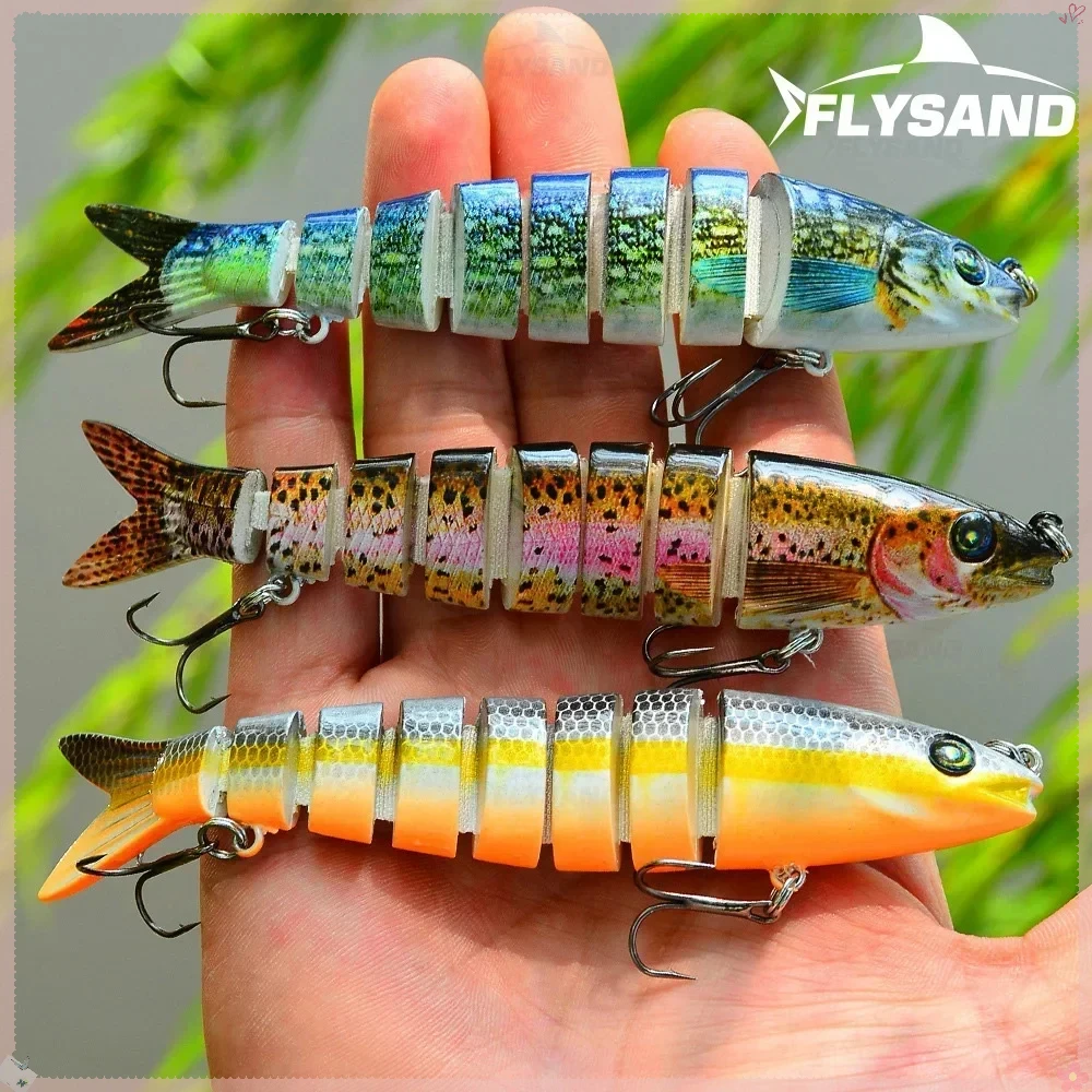 FLYSAND Multi Jointed Fishing Lure 8 Sections Swimbait 0.67oz 5.31inch 6# Hook Hard Bait for Freshwater Saltwater