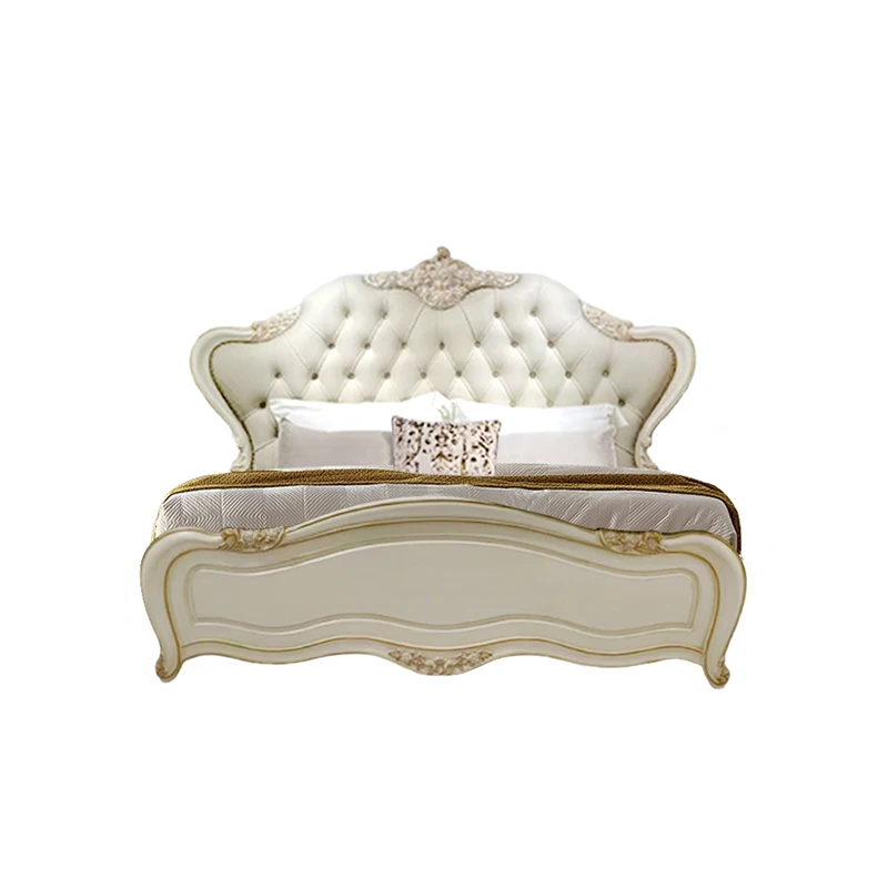 

for French Bedroom Furniture Classic Design Wooden Bed Handmade Solid Wood Villa Home Luxury Upholstered Bed