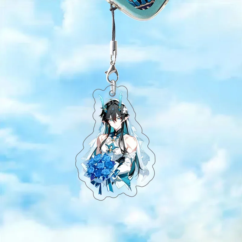 Honkai:Star Rail Imbibitor Lunae Hot Wedding Dress Acrylic Keychain Strap Lanyard For Mobile Phone Case Car Keychain Accessories