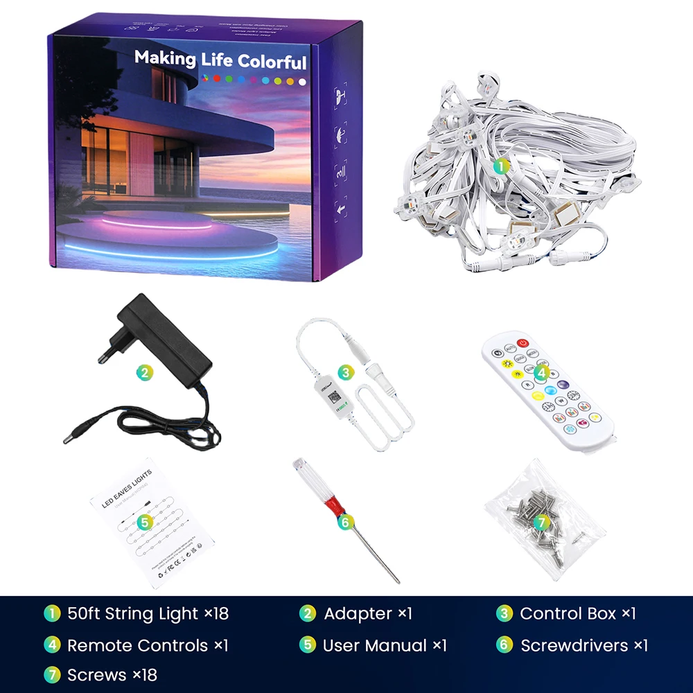 2025 جديد RGBCCT 5 في 1 LED الطنف ضوء سلسلة 15 متر 30 متر 60 متر RGBIC بلوتوث 24 مفتاح مجموعة الطاقة عن بعد IP67 WS2811 IC لتقوم بها بنفسك ألوان 24 فولت