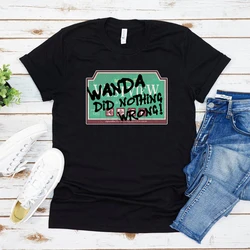 Wanda Did Nothing Wrong Unisex Tee Wanda Maximoff  T-Shirt Women Short Sleeve Tshirt Vintage Graphic T Shirts Streetwear Tops