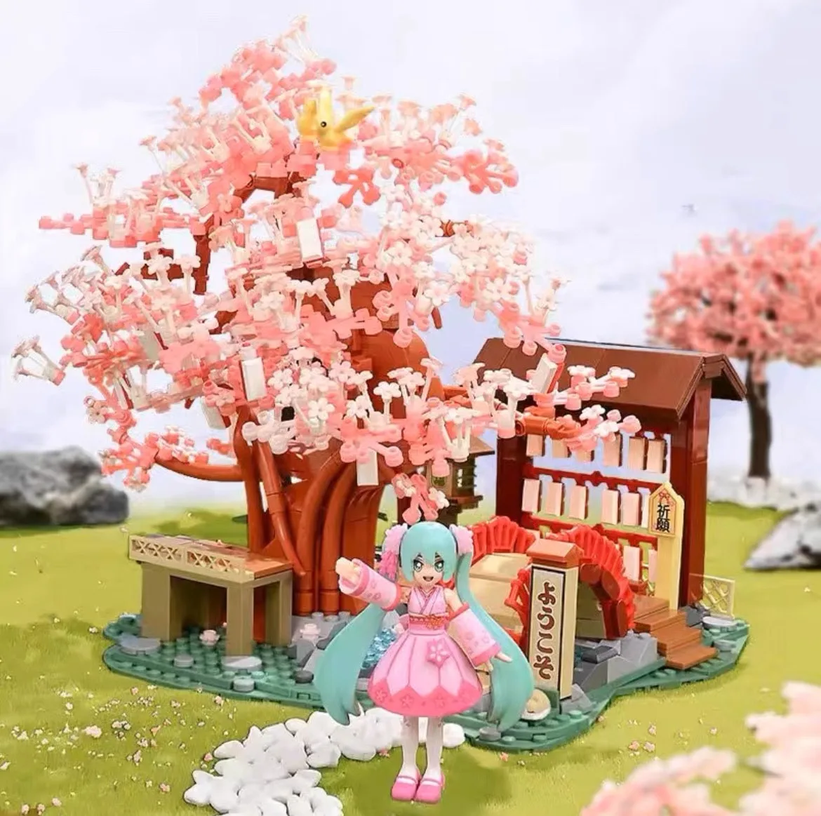 Keeppley Hatsune Miku Girl Sakura Sakamichi Series Assembled Building Blocks Toy Model Desktop Ornaments Children's Holiday Gift