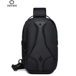 Ozuko yeni erkek Trendy göğüs çanta erkek moda Crossbody erkekler için omuzdan askili çanta yüksek kalite seyahat tek kollu çanta 11 inç Pad içinde uyar