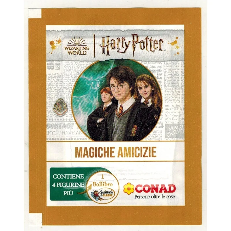 Paquet de 300 cartes à collectionner pour enfant, panini, Harry Potter, magique, avec boîte de bateau de chia, autocollants Conad, jouet