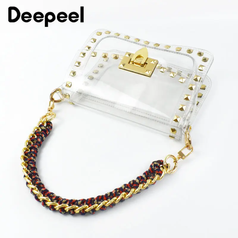 1Pc Deepeel 2*40cm Colored Women\'s Woven Bag Strap Metal Buckle Chain Purse Handbag Shoulder Straps DIY Bags Accessories