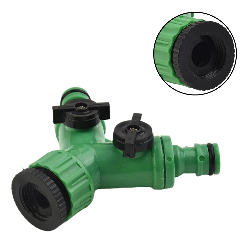 

Efficient 2 Way Connector Adaptor with Individually Switched Outlets for Garden Cleaning and Agricultural Irrigation