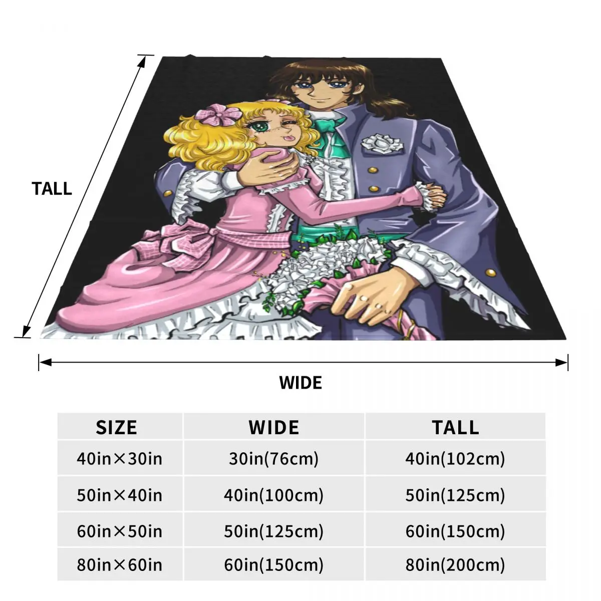 Candy Candy And Terry Grandchaste Blankets Fleece Decoration Anime Multifunction Soft Throw Blankets for Home Office Rug Piece