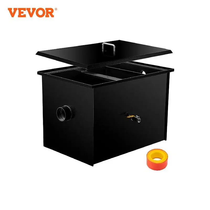 VEVOR Commercial Grease Interceptor,Grease Interceptor Trap with Side Water Inlet, Under Sink Grease Trap for Restaurant Canteen