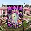 Momster Ghost Halloween Quote Garden Flag 12x18 Inch llz