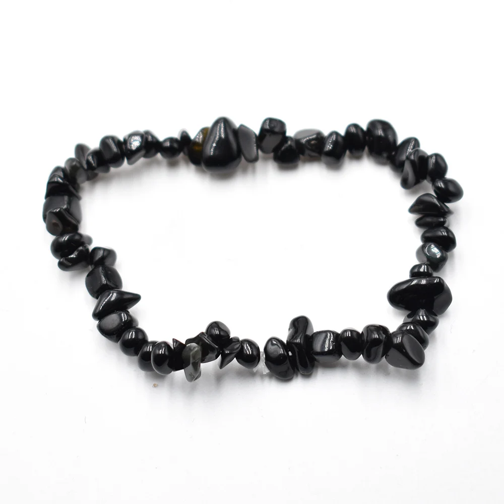 Großhandel 12 Stück/Set Naturstein-Chips Achat-Armband Amethyst-Kristall-Granulat Stretch-Armbänder Reiki-Heilgeschenke 19cm – Detail 7