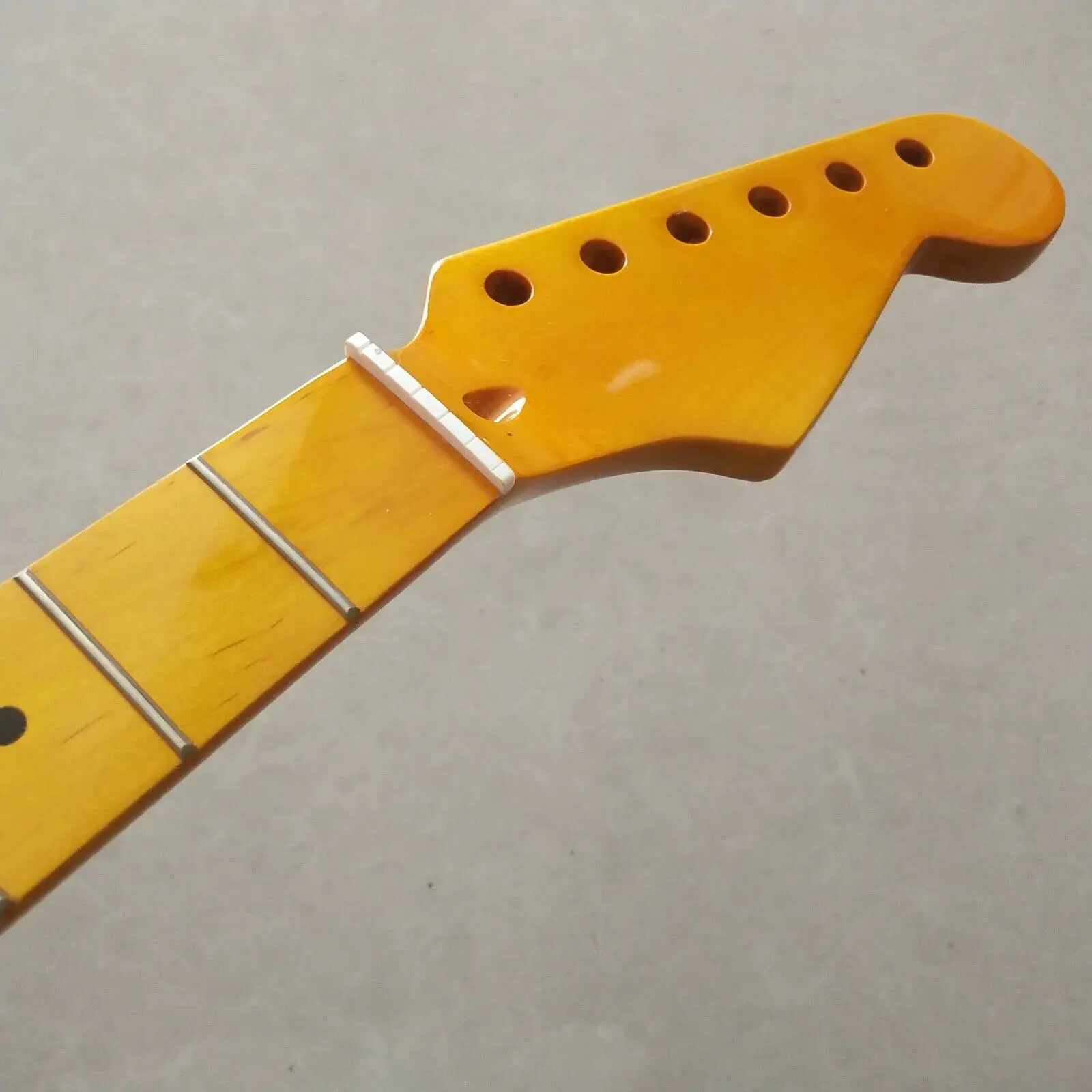 

New Maple Electric Guitar neck 22 fret 25.5" Maple Fretboard Yellow Gloss parts