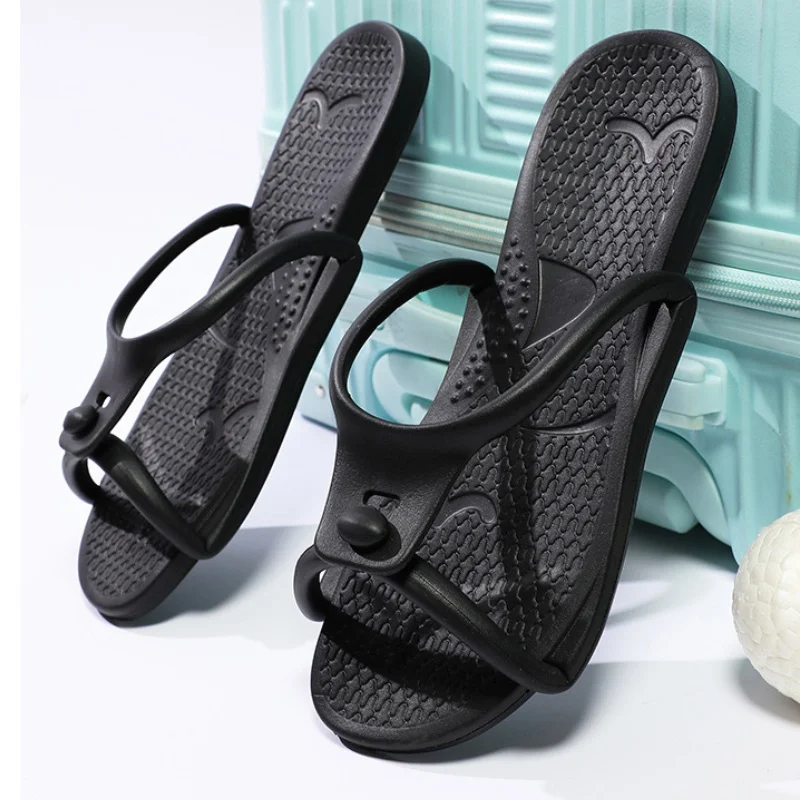2026 Summer Women Folding Slippers Adults Portable Trip Travel Sandals Couples Indoor Soft Slides Men Beach Non-slip EVA Shoes
