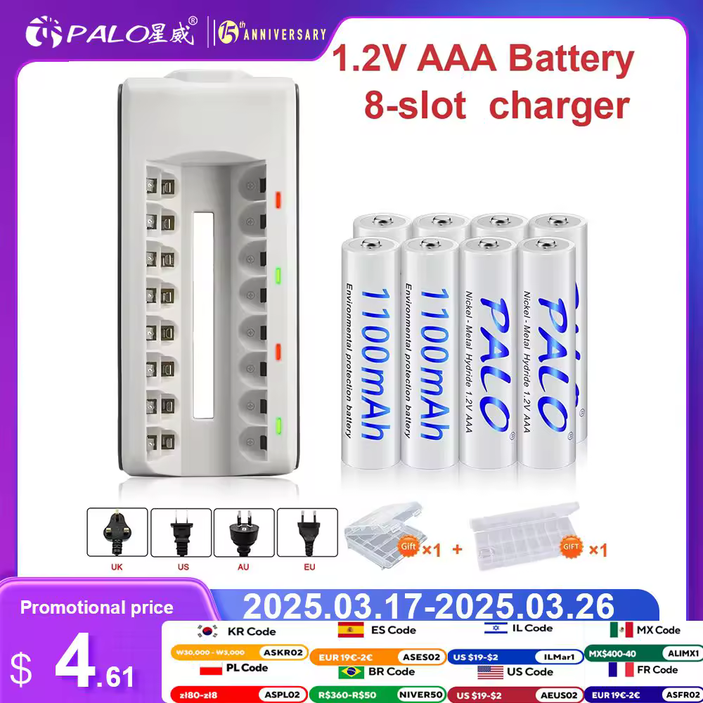 פאלו 4-16Pcs AAA סוללה נטענת 1.2V 1100mAh Ni-MH NiMH נטענת aaa Batterie עבור פנס צעצועים שלט רחוק עכבר