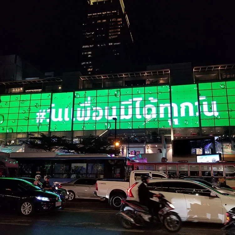 디지털 간판 및 디스플레이 전시 부스, 유연한 필름 광고 스크린, 창문 유리 투명 LED 디스플레이