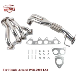 Stainless Racing Manifold Header Exhaust For Honda Accord 98-02 LS4 Combo 1998-2002 Honda Accord F23 DX LX EX L4 2.3L