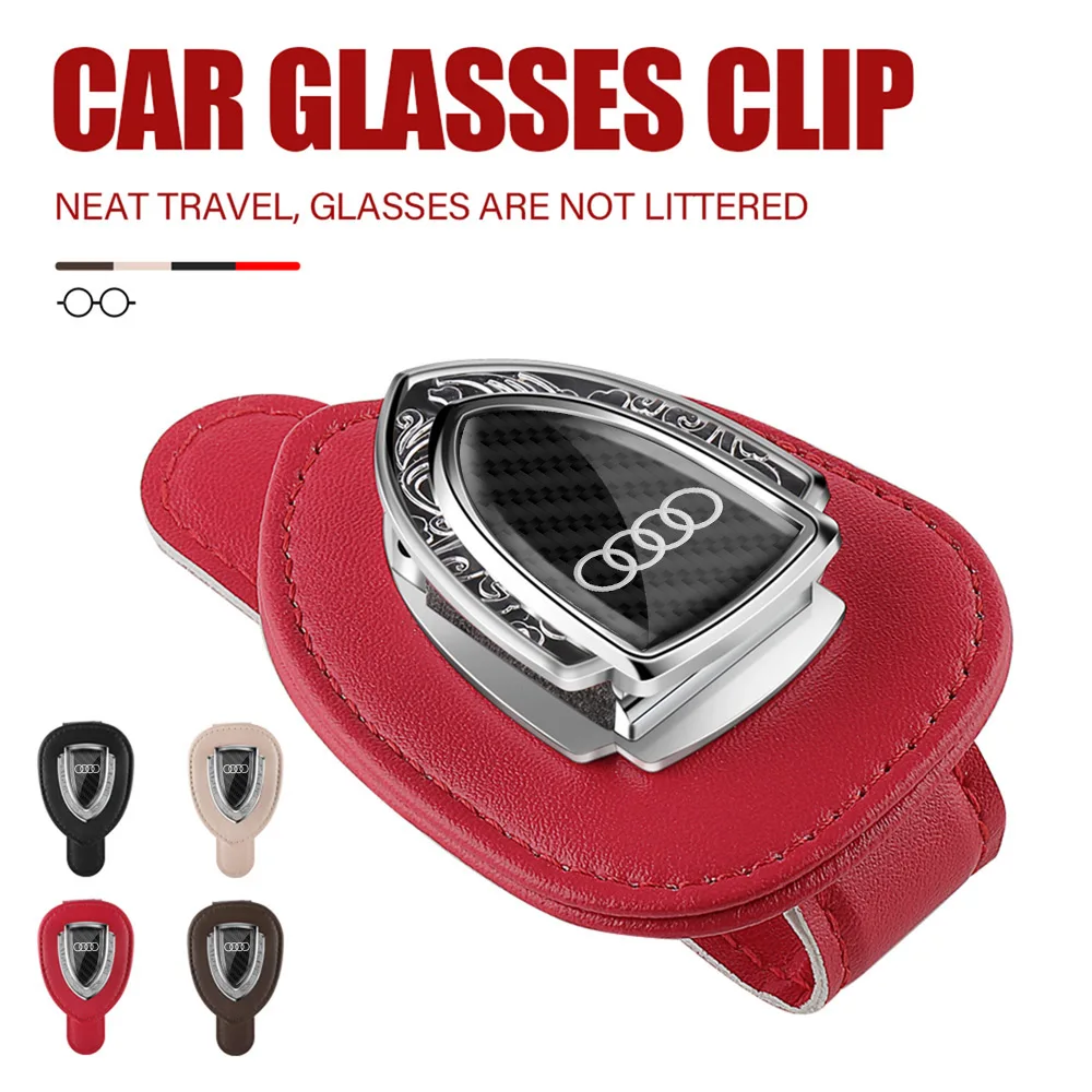 Car Eyeglass Holder Glasses Auto Badge Sunglasses Storage Clip For Audi A3 A4 A5 A6 B8 Q5 S5 Sline B6 A7 A8 8P C5 C6 C7 Q6 Q7 Q8