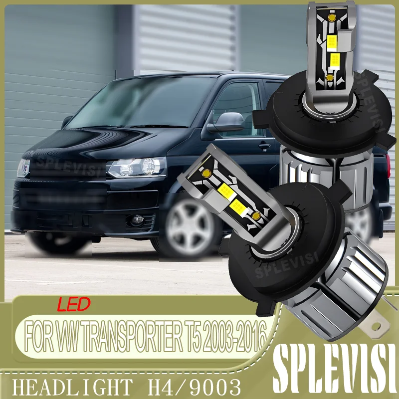 

long Lifespan Clear Vision in Bad Weather LED Headlight hi/low beam For VW TRANSPORTER T5 2003-2016 2004 2005 2006 2007 2008